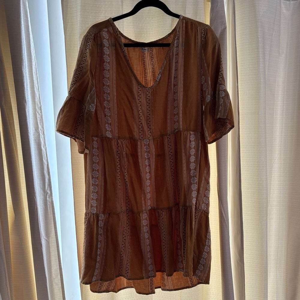 Dylan Golden Textured Dress